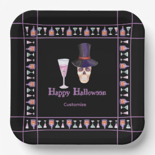 Halloween-Totenschädel Mit Tränken Pappteller