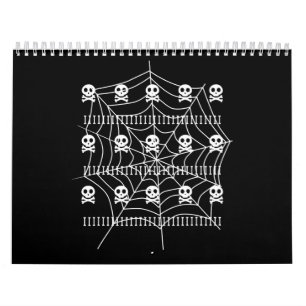 Halloween-Totenschädel-Spinnennetz-Kostüm-Süßes-od Kalender