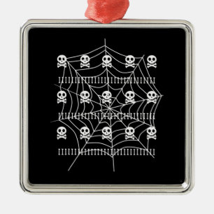 Halloween-Totenschädel-Spinnennetz-Kostüm-Süßes-od Ornament Aus Metall