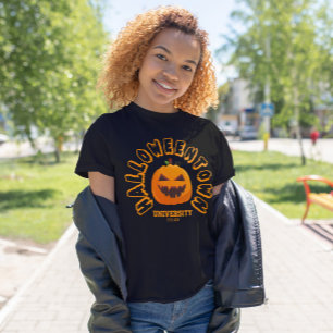 Halloween Tower University Pumpkin Face T-Shirt