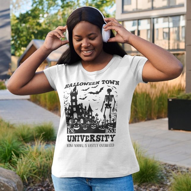 Halloween Tower University - Spooky Skeleton T-Shirt (Halloween Town University – Spooky Skeleton T-Shirt)