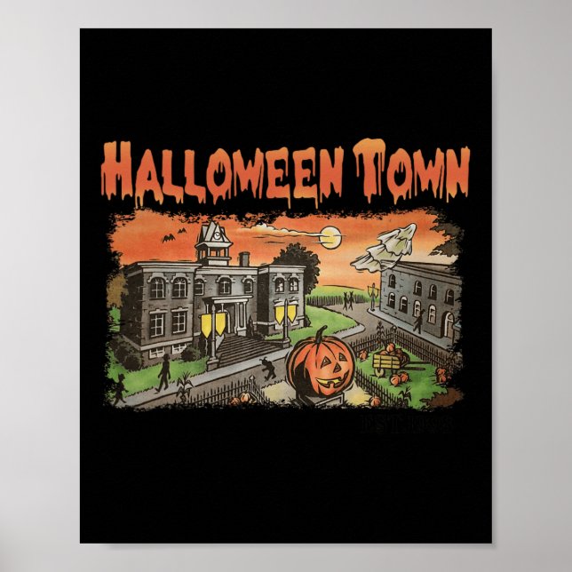 Halloween Town EST 1998 Halloween-Party Niedlich H Poster (Vorne)