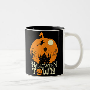Halloween Town - Spuk Haus - Pumpkin & Moon Zweifarbige Tasse