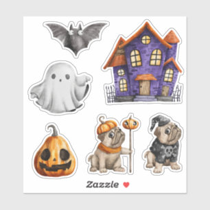Halloween Town Spuk House Bulldogs Aufkleber
