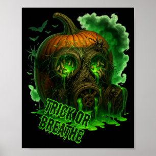 Halloween Toxischer Kürbis Gasmaske Gruselig Unhei Poster