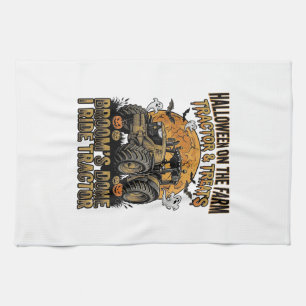 Halloween-Traktor-Shirt Lustiges Farm-Hexen-Fahren Geschirrtuch
