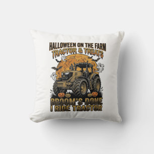 Halloween-Traktor-Shirt Lustiges Farm-Hexen-Fahren Kissen
