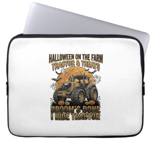 Halloween-Traktor-Shirt Lustiges Farm-Hexen-Fahren Laptopschutzhülle