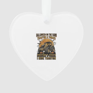 Halloween-Traktor-Shirt Lustiges Farm-Hexen-Fahren Ornament