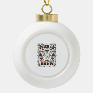Halloween-Trank Trick oder Brauen Vintage Graviert Keramik Kugel-Ornament