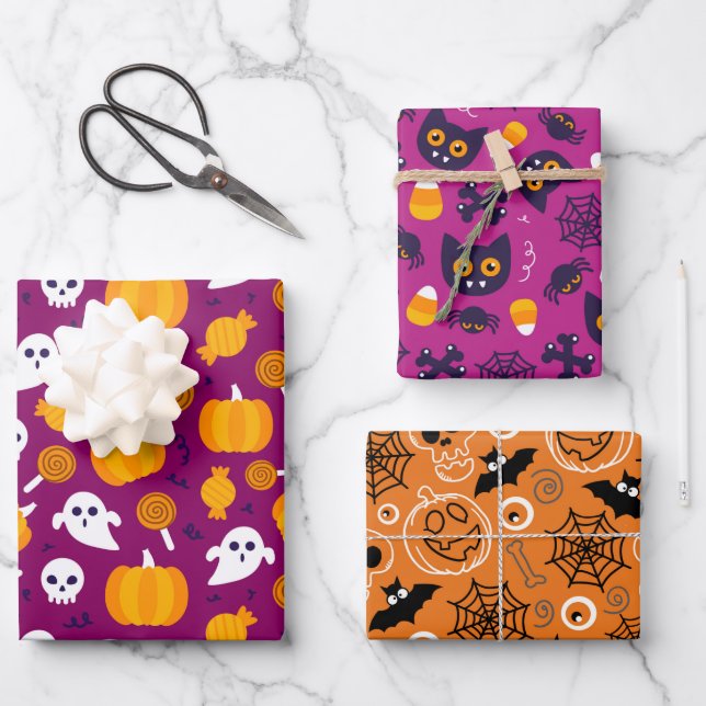 HALLOWEEN TREATS GESCHENKPAPIER SET (Vorderseite)
