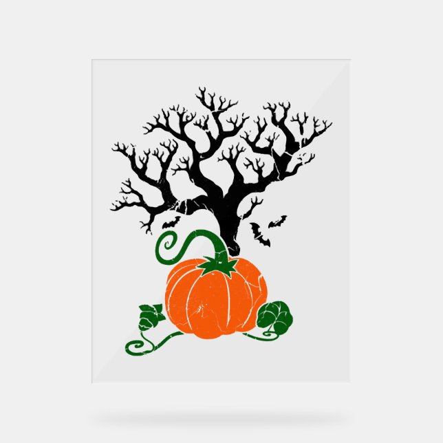 Halloween tree Fall Shirts Halloween Sweatshirt Acrylschild (Vorderseite)