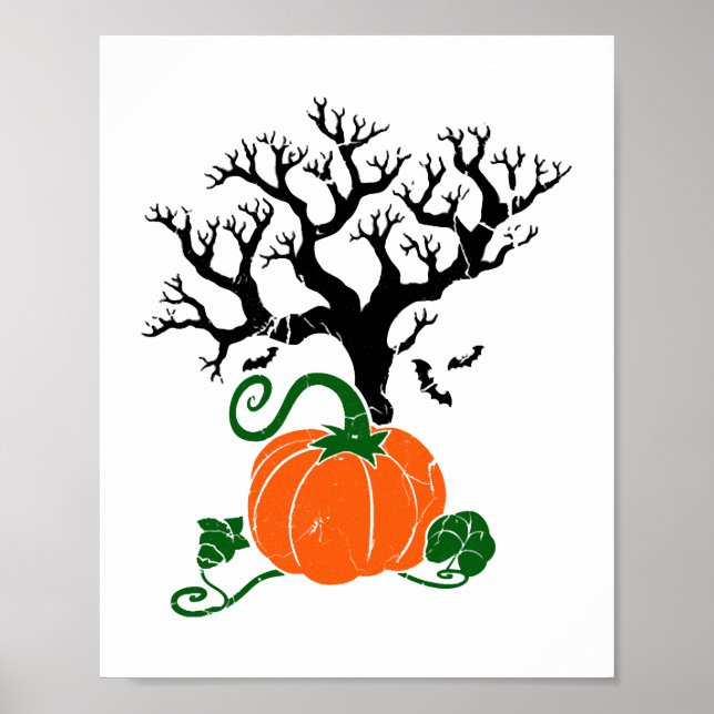 Halloween tree Fall Shirts Halloween Sweatshirt Poster (Vorne)