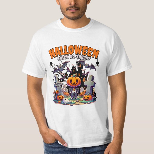 Halloween-Trick oder -Bedrohung T-Shirt (Vorderseite)