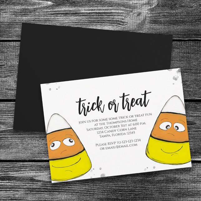 Halloween Trick oder behandeln Niedliche Candy Cor Einladung (Von Creator hochgeladen)