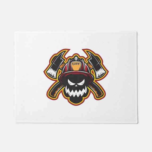 Halloween-Trick oder Horror-Geschenk für Feuerwehr Fußmatte (Vorderseite)