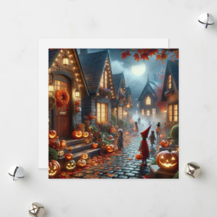 Halloween-Trick oder Kinderspiel Feiertagskarte