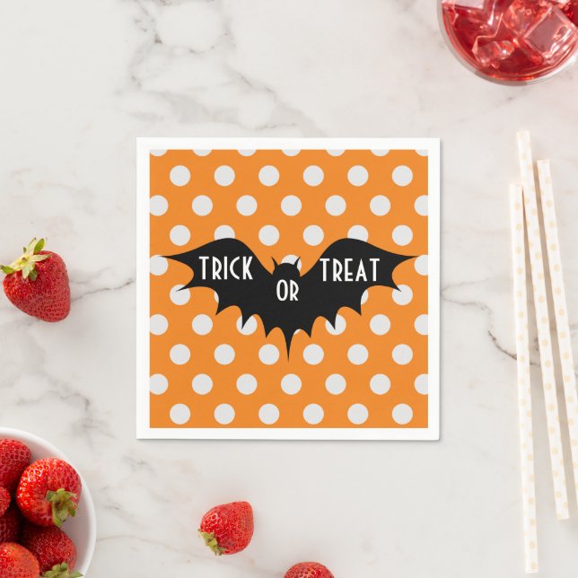 Halloween-Trick oder Orangenpolka-Punkte Serviette (Beispiel)