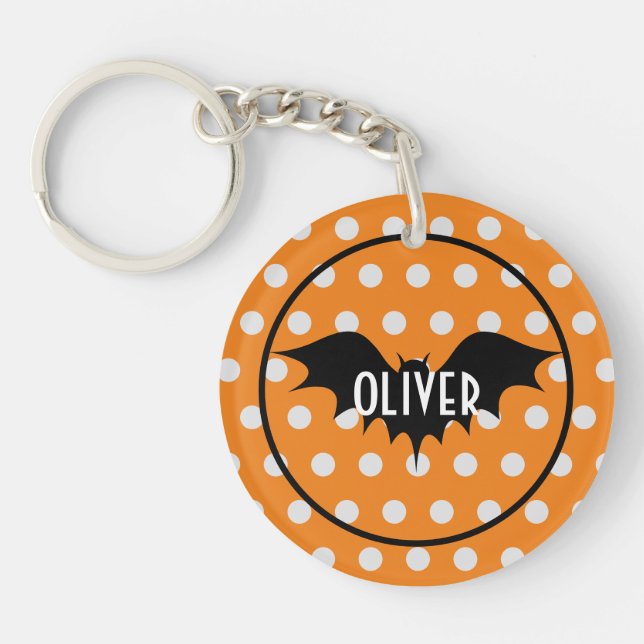 Halloween-Trick oder personalisierte Monogramm beh Schlüsselanhänger (Vorderseite)