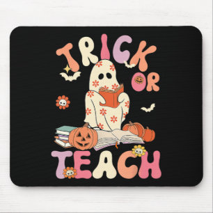 Halloween Trick oder Teach Retro Blumenghost-Teach Mousepad