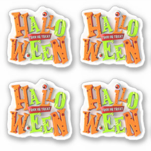 Halloween Trick oder Treat, 3D Blockeffekt, Aufkleber