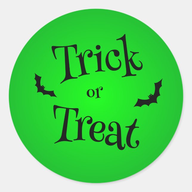 Halloween Trick oder Treat Abzeichen Classic Round Runder Aufkleber (Vorderseite)