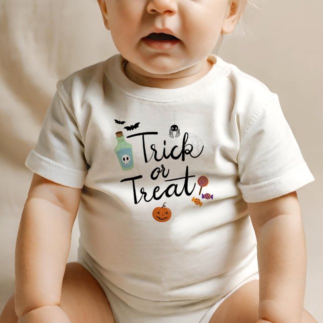 Halloween Trick oder Treat Baby T-shirt (Von Creator hochgeladen)