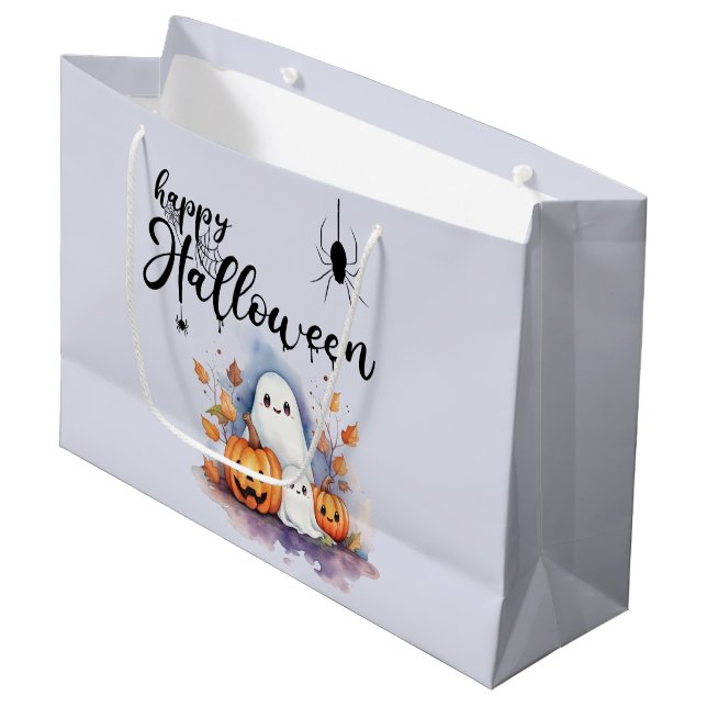 Halloween Trick oder Treat Bag Groß Große Geschenktüte (Vorderseite Schrägansicht)