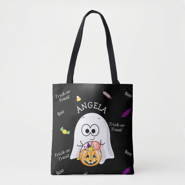Halloween Trick oder Treat Bag mit Ghost & Pumpkin Tasche (Vorderseite)