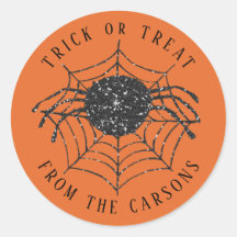 Halloween Trick oder Treat Black Orange Spider Web
