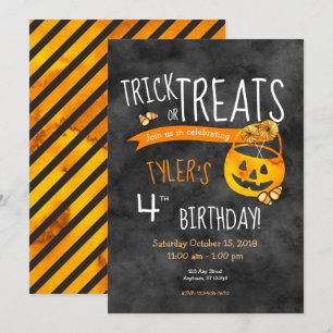 Halloween Trick oder Treat Boy oder Girl Geburtsta Einladung