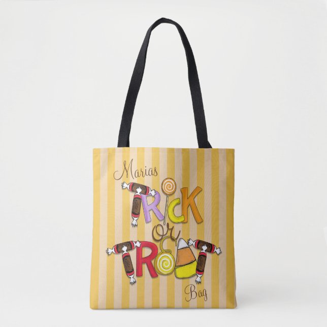 Halloween Trick oder Treat Candy Niedlich Whimsica Tasche (Vorderseite)