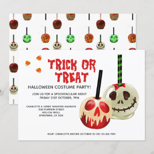 Halloween Trick oder Treat Candy Skull Einladung