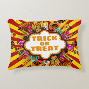 Halloween Trick oder Treat Candy und Süßigkeiten. Dekokissen