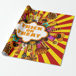 Halloween Trick oder Treat Candy und Süßigkeiten.  Geschenkpapier