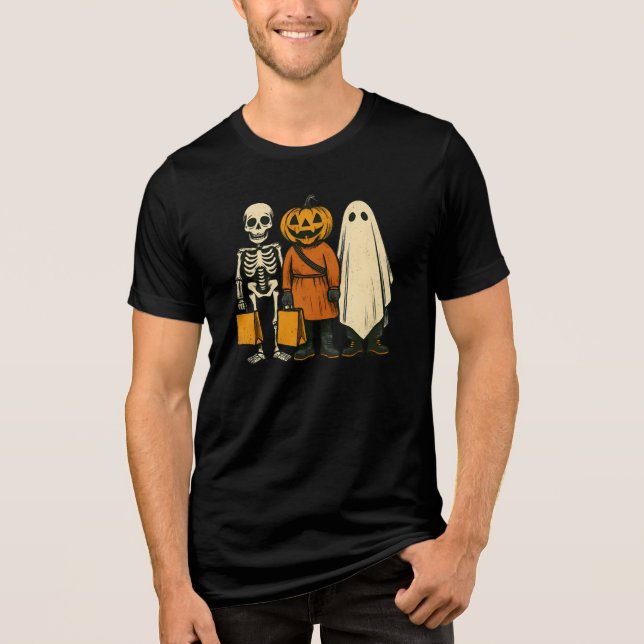 Halloween-Trick oder Treat-Crew Tri-Blend Shirt (Vorderseite)