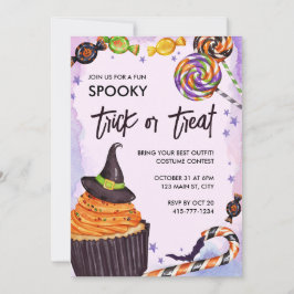 Halloween Trick oder Treat Cupcake Einladung