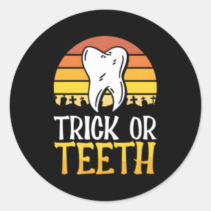 Halloween Trick oder Treat Dental Assistentin Runder Aufkleber