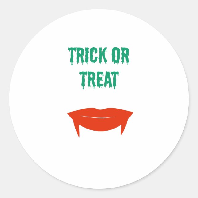 Halloween - Trick oder Treat Fangs Runder Aufkleber (Vorderseite)