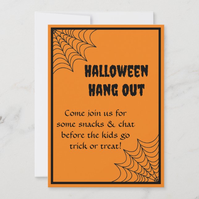 Halloween Trick oder Treat Invite mit Spiderweb Einladung (Vorderseite)