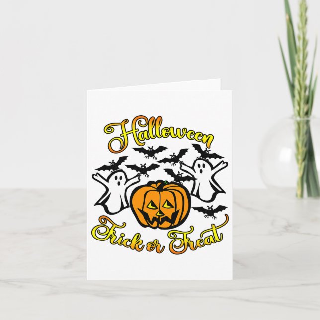 Halloween Trick oder Treat Karte (Vorderseite)