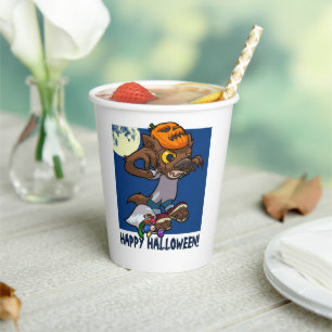 Halloween Trick oder Treat Little Cartoon Werewolf Pappbecher