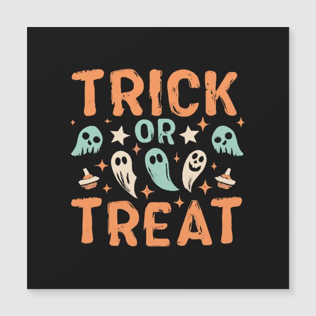 Halloween Trick oder Treat Magnetkarte (Vorderseite)