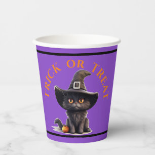 Halloween Trick oder Treat Niedlichen Black Cat He Pappbecher
