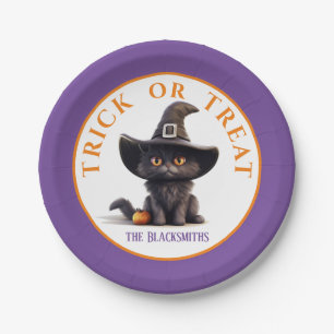 Halloween Trick oder Treat Niedlichen Black Cat He Pappteller