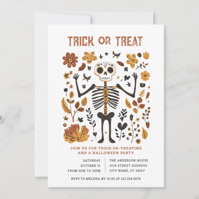 Halloween-Trick oder Treat-Party Einladung (Vorderseite)