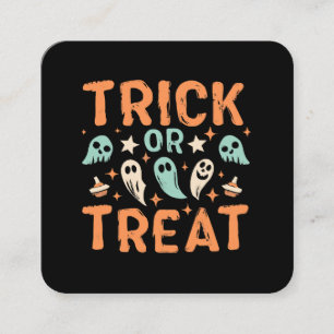 Halloween Trick oder Treat Quadratische Visitenkarte