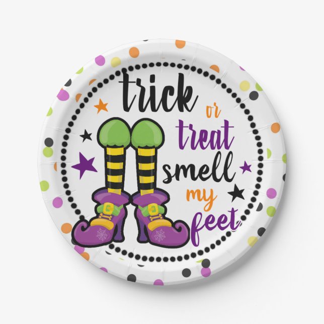 Halloween Trick oder Treat Riech mein Feet Party Pappteller (Vorderseite)