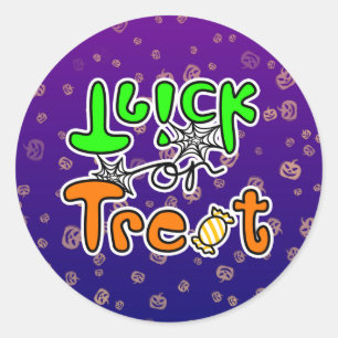 Halloween Trick oder Treat Runder Aufkleber