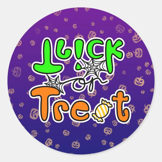 Halloween Trick oder Treat Runder Aufkleber (Vorderseite)